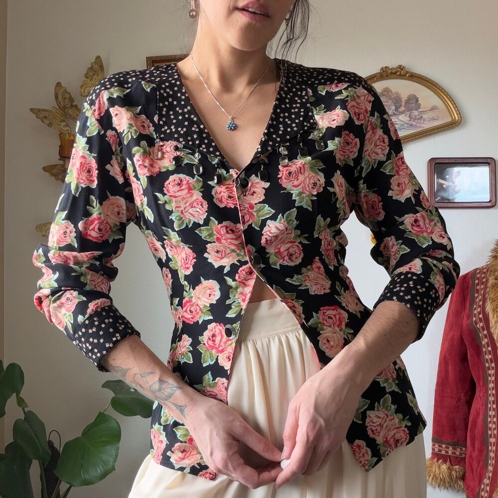 Vintage Beaded Rose Top